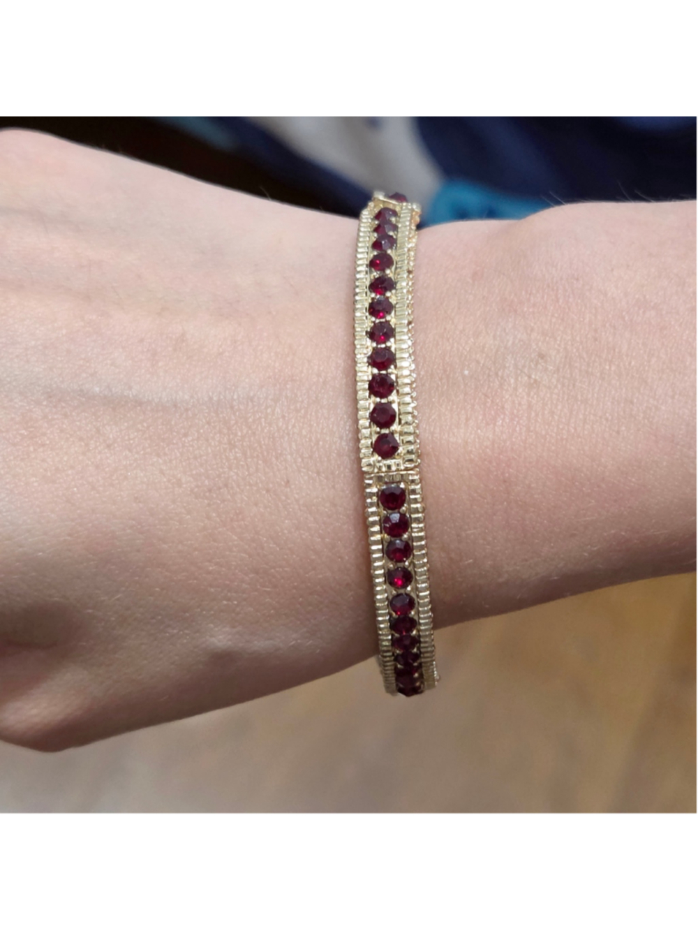 Vintage Rhinestone Red Women's Stretch Bracelet